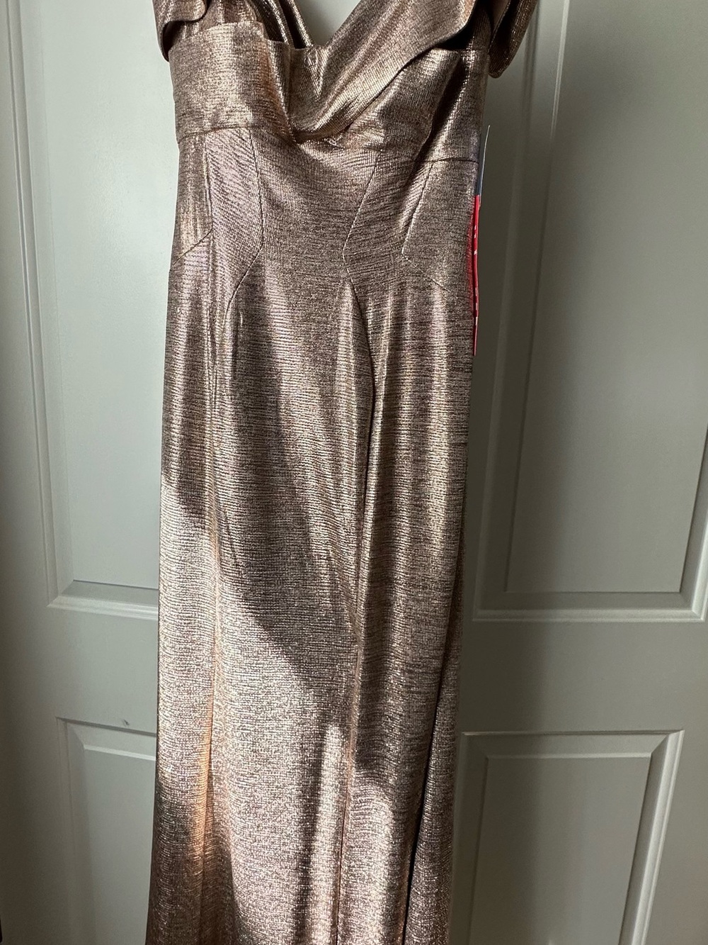 Night Way Collections Metallic Rose Evening Slip Dress